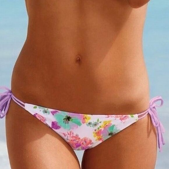 Victoria’s Secret 34DD Medium Bottom Pastel Floral Bandeau Bikini Swim Set - Picture 2 of 12